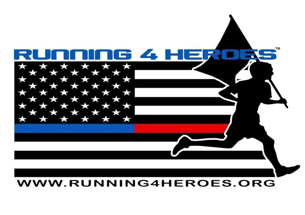 Running 4 Heroes logo with a runner holding a flag, American flag background, and website URL. Southern Style Dental supports heroes.